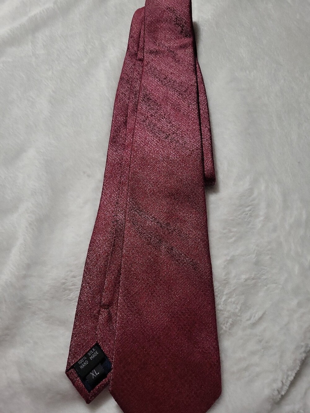 Bruno Piattelli Xlong 100% Silk Men's Burgundy Textured Dress Tie